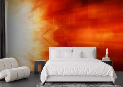 Abstract red technology background. Wall mural