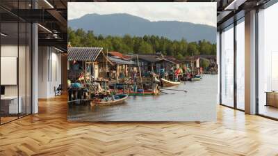 Thai fishing village Wall mural