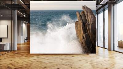 wave splashing on rock Wall mural