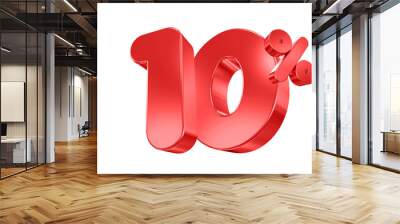 10 percent red offer in 3d Wall mural