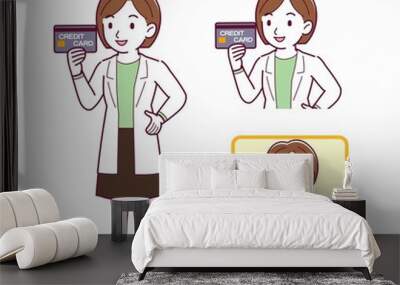 Young woman in a lab coat Wall mural