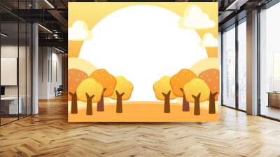 fall orange forest frame 2 Wall mural