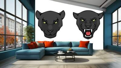 line illustration of a black panther head Wall mural