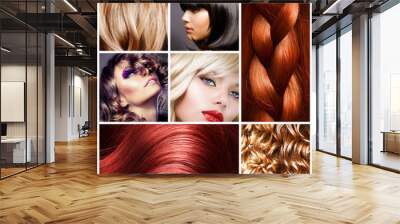 Hair Collage. Hairstyles Wall mural