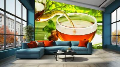 Pouring Healthy Tea Wall mural