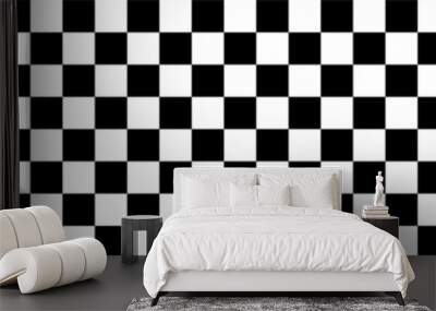 Checkerboard pattern black white vector background Wall mural