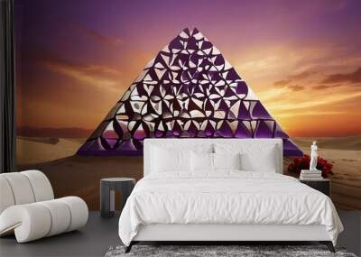 Egyptian Pyramids During Aurora Borealis
 Wall mural