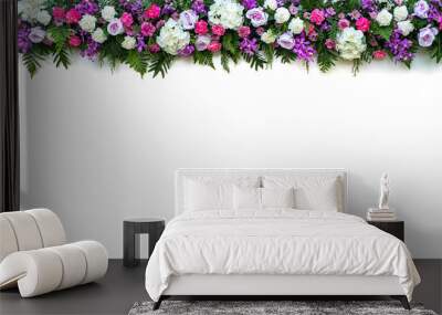 Beautiful flowers background for wedding scene Wall mural