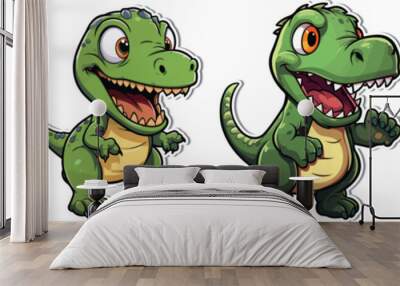 T-Rex Cartoon Character Clip - Cute Dino Art. Make a statement with our T-Rex cartoon character clip. A cute and stylish addition to your designs. Explore the world of dinosaurs! Wall mural