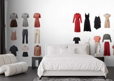 many types of  woman dress isolated on a transparent background,Png  Wall mural