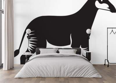 Okapi silhouette vector illustration. Wall mural