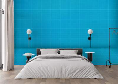 blue screen background with grid line Wall mural