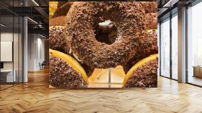 Chocolate donut baked bakery homemade Wall mural