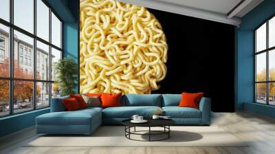 dry instant noodle on black background Wall mural