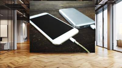 Power bank with smart phone Wall mural