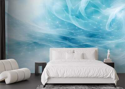 Abstract background with futuristic soft transparent blue colours, minimalistic image, Technology network concept, Genarative AI
 Wall mural