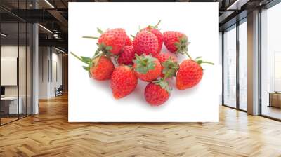 Fresh sweet strawberry isolated on white background with clipping path Wall mural