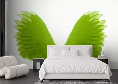 green wing isolated Wall mural