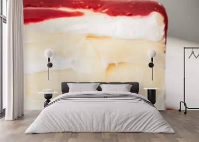 Closeup shot of strawberry crape cake.                Wall mural