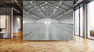 White big clean empty industrial hall as warehouse or office space Wall mural