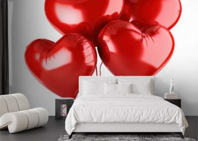 Red heart shape air balloons Wall mural