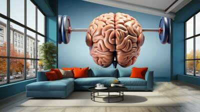 Idea: Forced perspective brain training with weightlifting to improve memory and prevent disease Wall mural