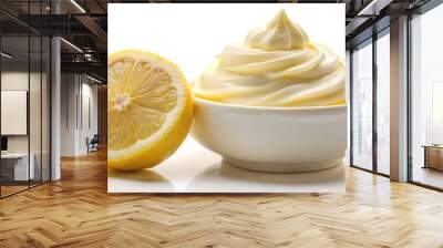 Lemon cream on white background for stock photo Wall mural