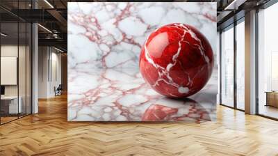 Luxury red and white marble with natural pattern Wall mural