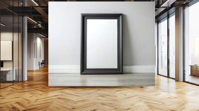 Modern black mirror in white frame Wall mural