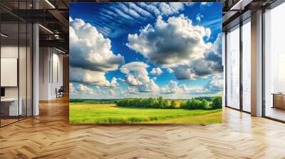 Summer landscape with sky and clouds Wall mural