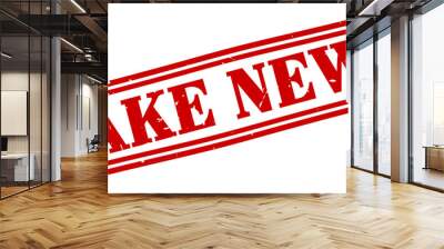 Fake news square grunge rubber stamp Wall mural