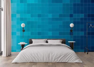 Abstract blue gradient mosaic banner background. Vector illustration. Wall mural