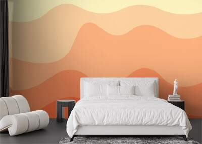 Abstract cream and orange gradient wave simple background. Vector illustration. Wall mural