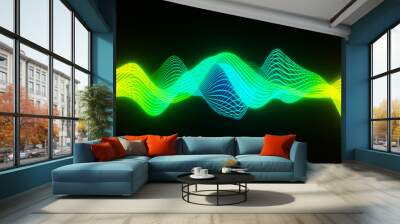 Abstract Particles background. 3D Wavy Surface Background. A Beautiful Audio Visualizer. Wall mural