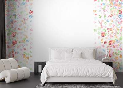 Colorful vector background made from Tamil alphabets, scripts, letters or characters in flat style. Wall mural