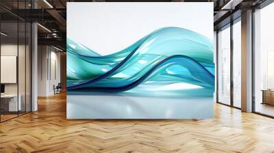 transparent cosmic glass wave in white background banner Wall mural