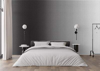 Grunge halftone background with dots. Black and white pop art pattern in comic style. Wall mural