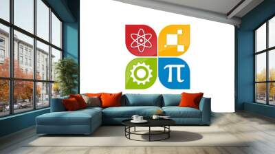 STEM logo template science technology engineering math icon Wall mural