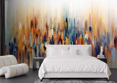 abstract image of data across population bright airy.Generative AI. Wall mural