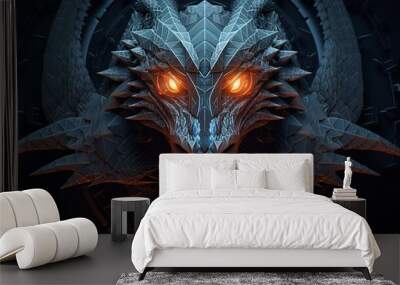 dragons made of sacred geometry.Generative AI Wall mural