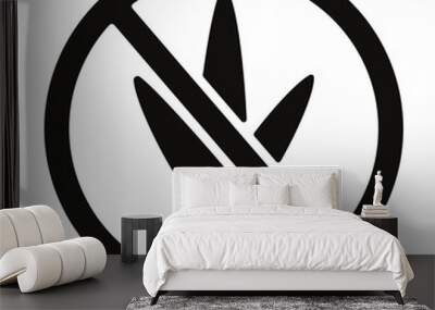 No Weed restriction icon, vector graphics
 Wall mural