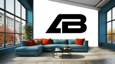 Initial 2 letter Logo Modern Simple Black AB Wall mural