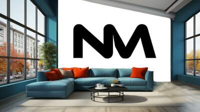 Initial 2 letter Logo Modern Simple Black NM Wall mural