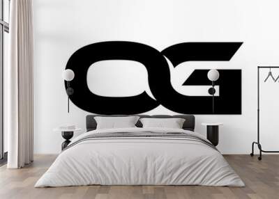 Initial 2 letter Logo Modern Simple Black OG Wall mural