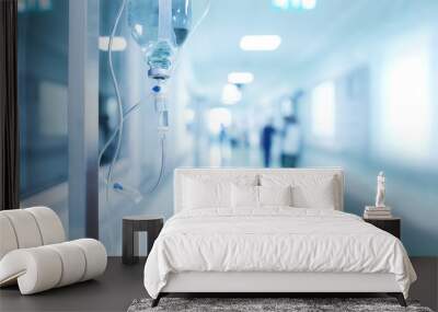 Medical drip in hospital corridor Wall mural