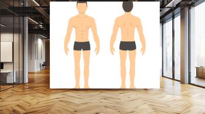 Athletic man front and back Wall mural