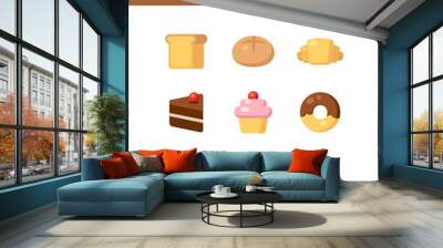 bakery icons Wall mural