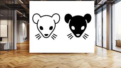 Black and white rat face Wall mural