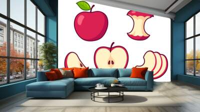 Cartoon apple set Wall mural