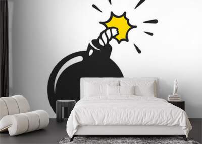 Cartoon bomb illustration Wall mural